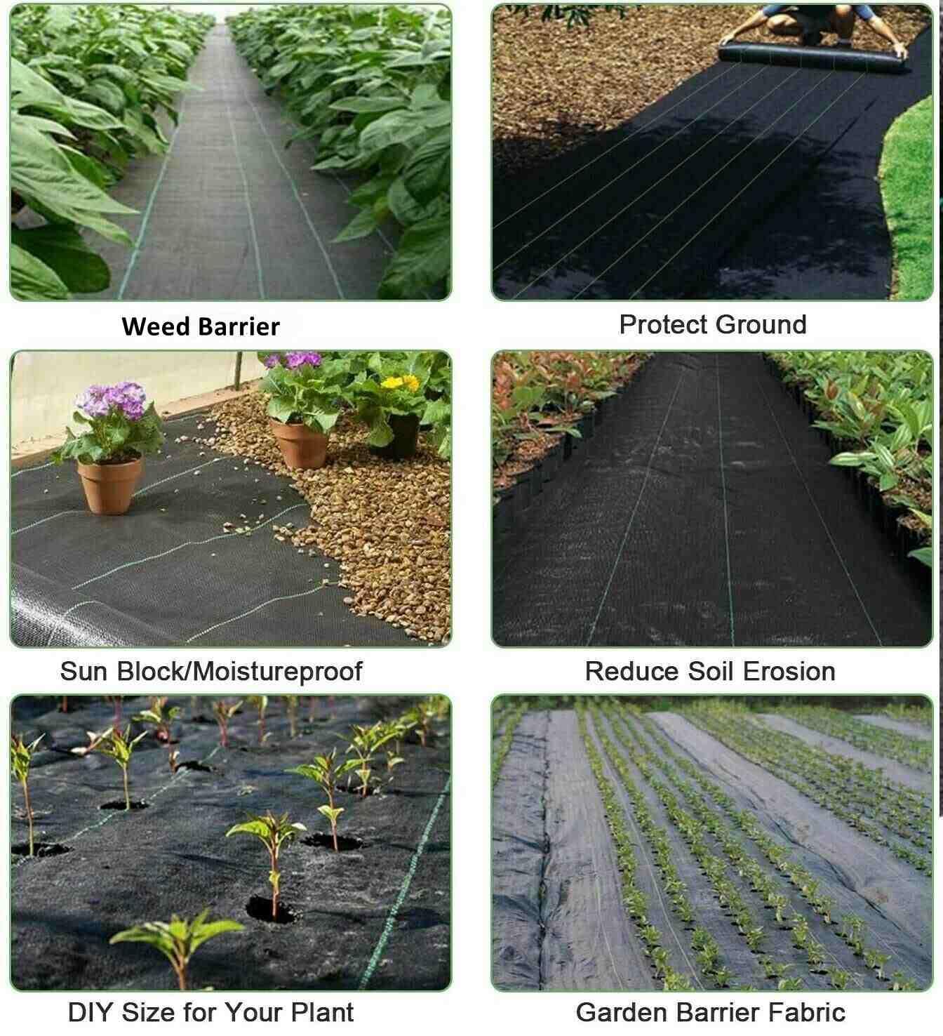 Groweco Weed Barrier Landscape Fabric Heavy Duty 6FT X 100FT Premium 3.2oz Ground Cover Landscape Fabric Gardening Mat,Woven Geotextile Fabric for Underlayment,Commercial Driveway Fabric