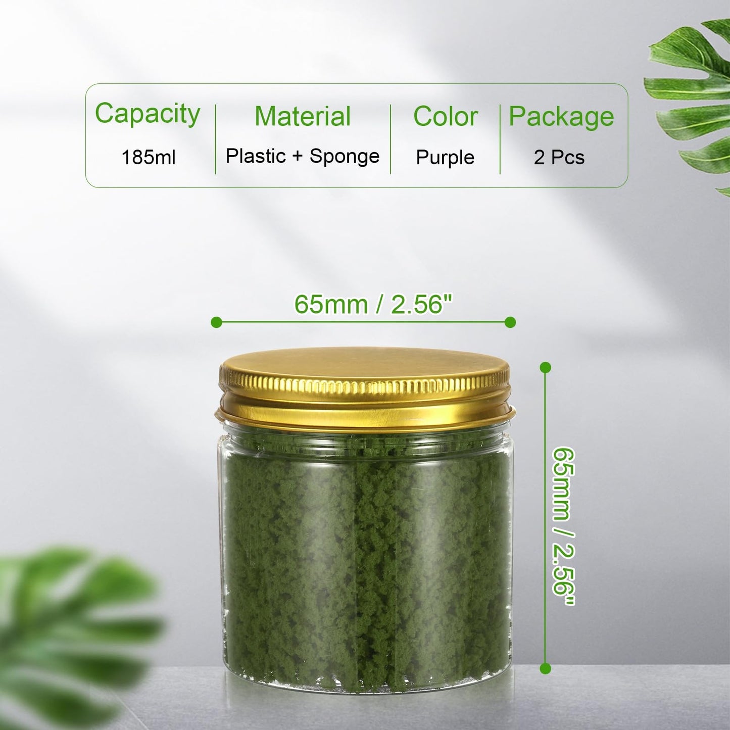 CoCud Model Flower Grass, 185ml Capacity, Fake Miniature Flower Grass Tree Sponge Green/Yellow - (Applications: DIY Dollhouse Fairy Garden Model Railway Landscape), 2-Pieces