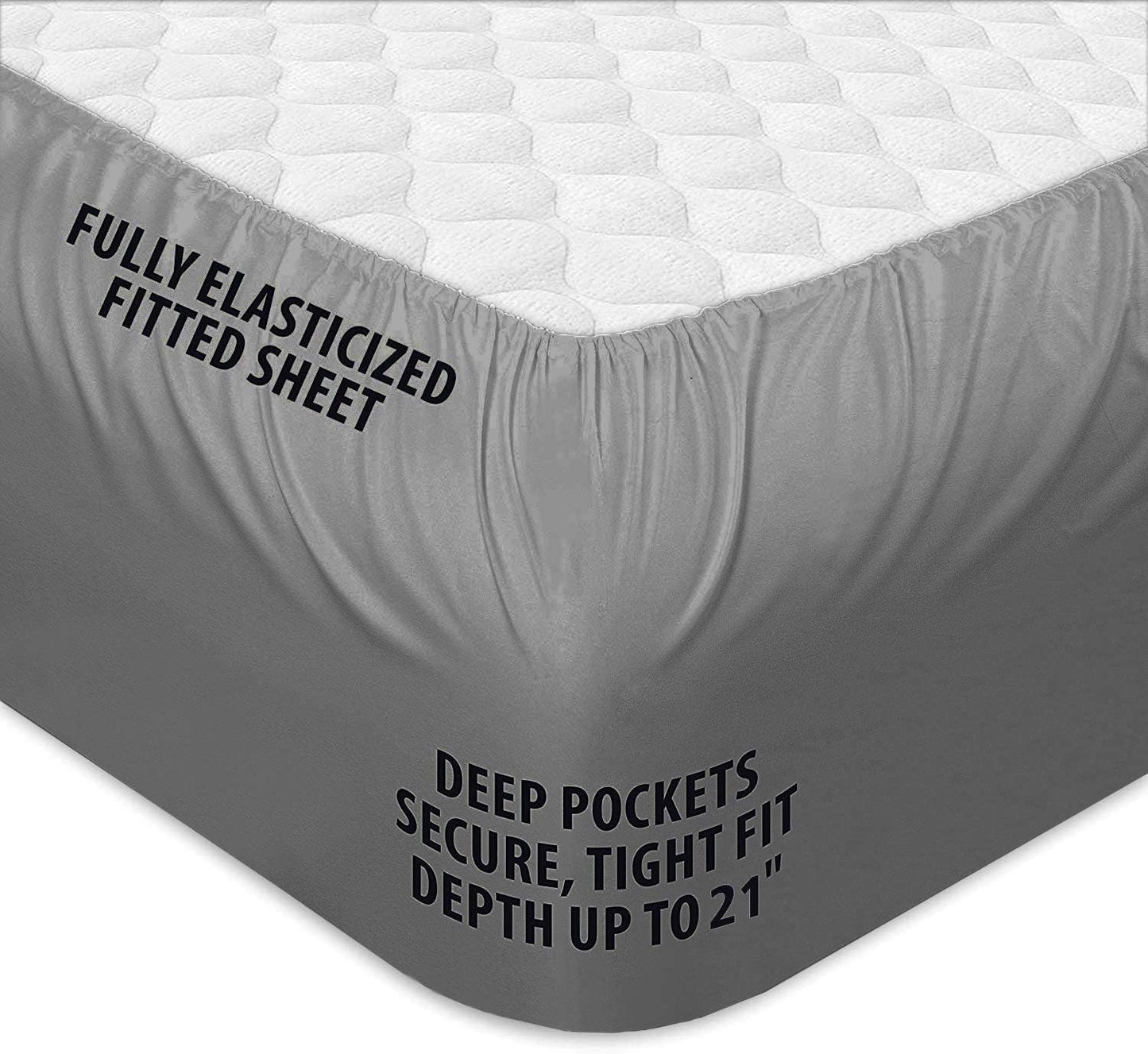 COONP Full XL Mattress Topper, Extra Thick Pillowtop, Cooling Plush Mattress Pad Cover Bed Topper Protector with 8-21 Inch Deep Pocket (Grey, Full XL)