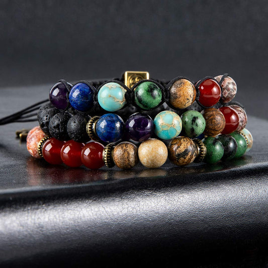 Bivei 7 Chakra Bead Bracelets for Women Yoga Meditation Energy Anxiety Healing Crystals Bracelets