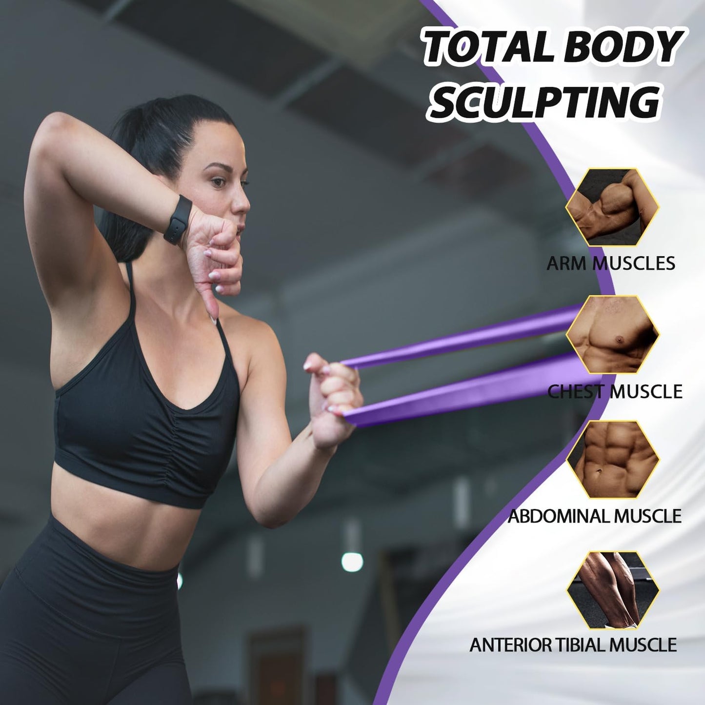 LEEKEY Resistance Bands, Exercise Bands with Handles,Pull Up Assist Bands - Band Set with Door Anchor - Bands for Working Out,Band for Men and Women Fitness Training,Home Workouts