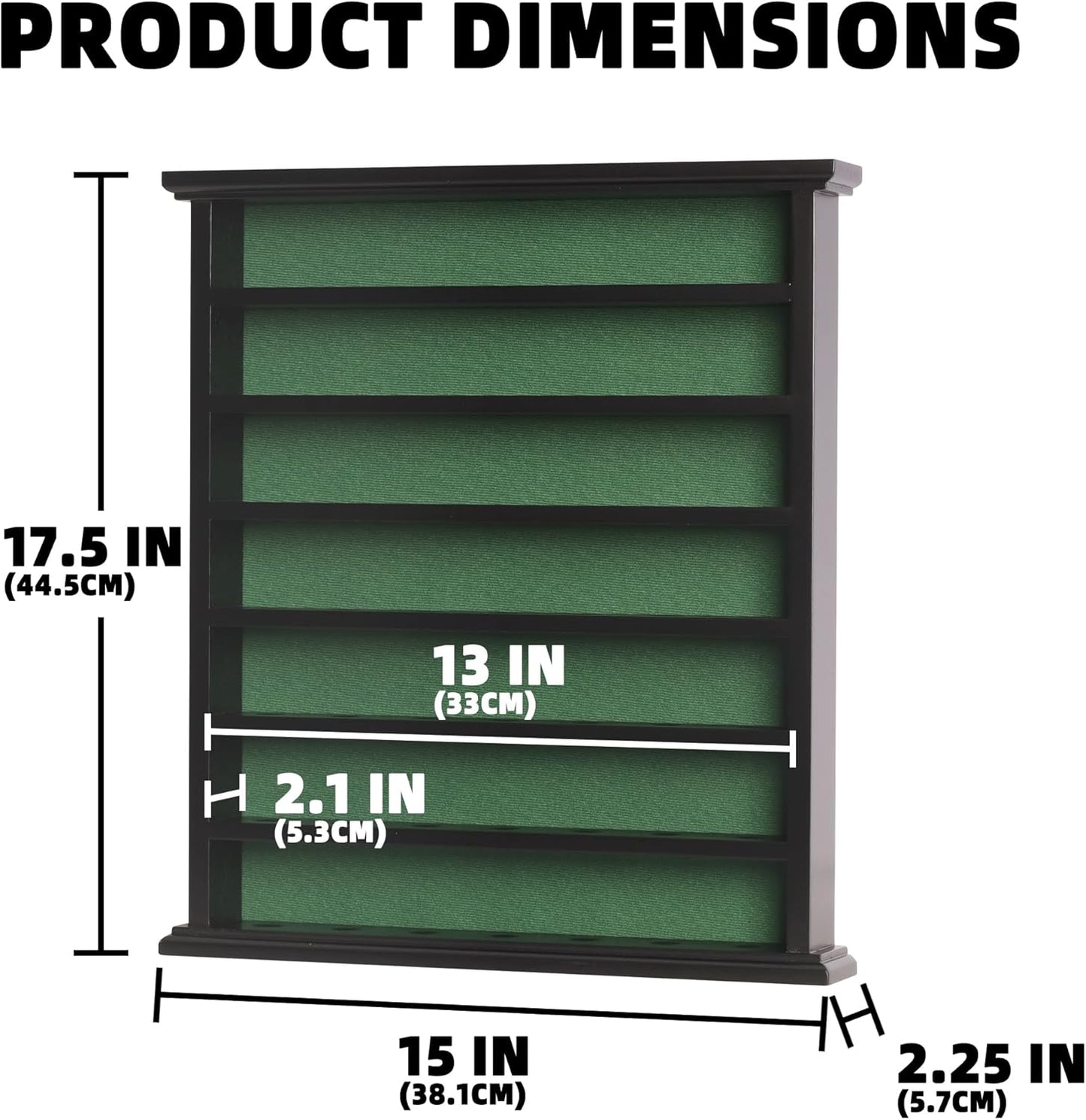 DisplayGifts Golf Gift 49-Golf Ball Display Case Cabinet Rack, No Door Open Rack Black Finish Frame