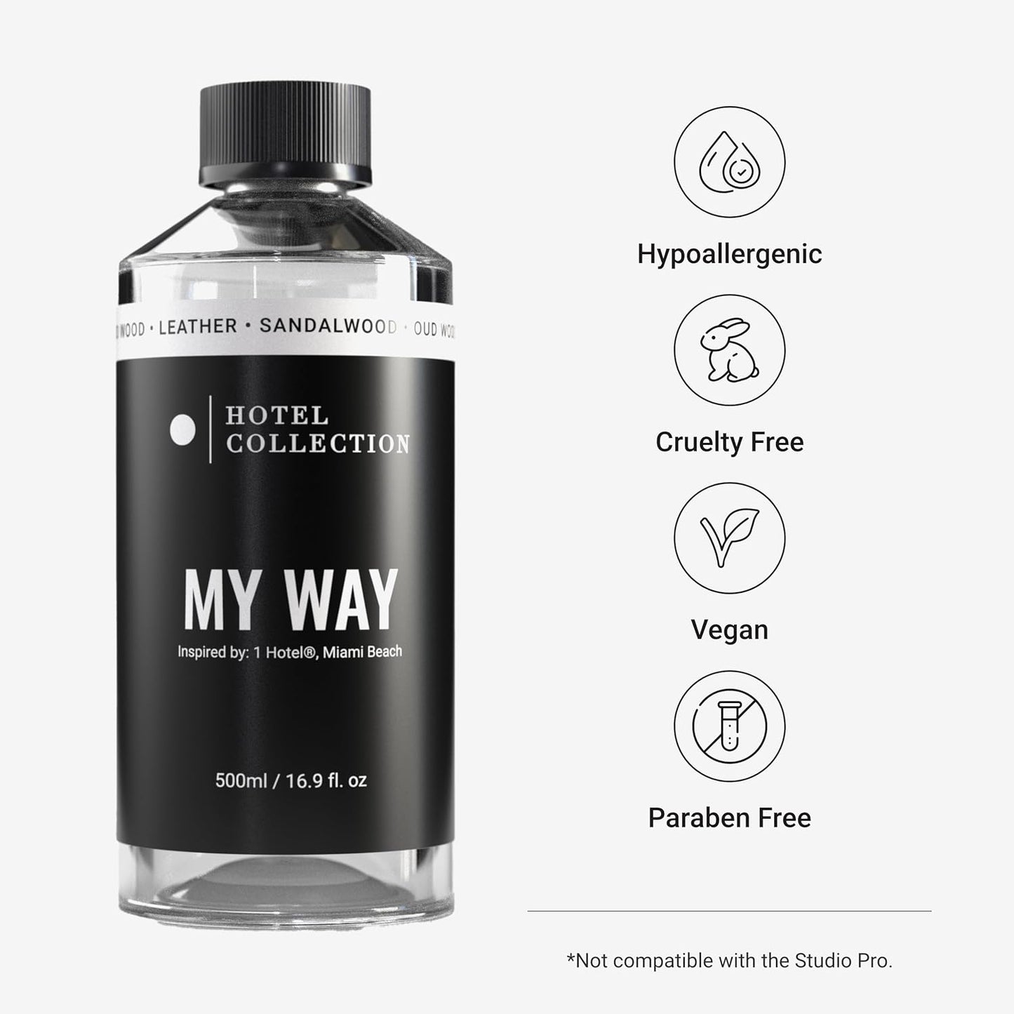 Hotel Collection Diffuser Oil - My Way - Aromatherapy Essential Fragrance Oil - Sandalwood, Warm Virginia Cedar & Beautiful Iris - 500ML 16.9 Fl oz