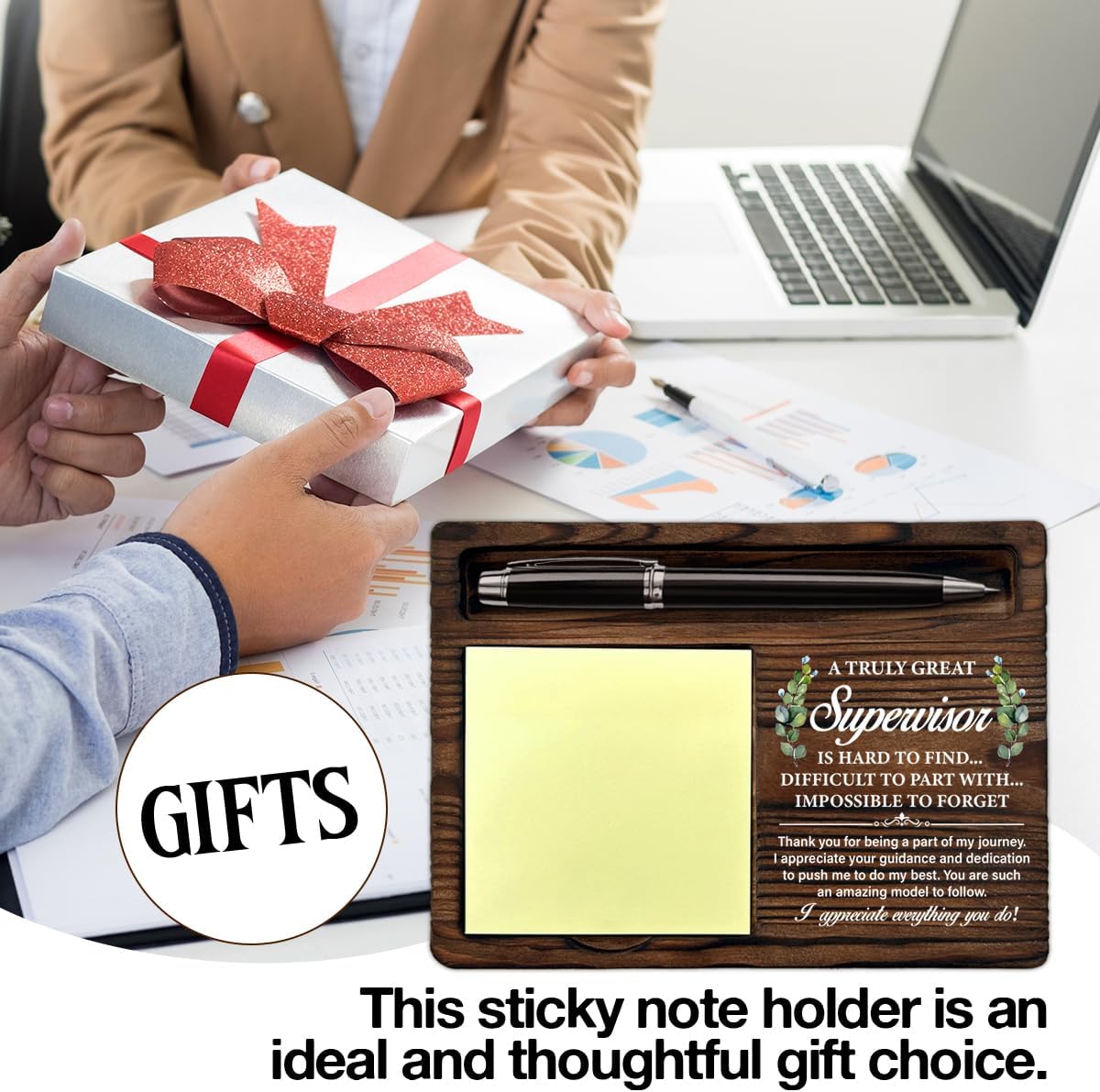 Best Supervisor Gifts for Women Men, Gifts for Supervisors Boss Leader Thank You Retirement Birthday Christmas, a Truly Great Supervisor Sticky Note Holder Office Cubicle Decor