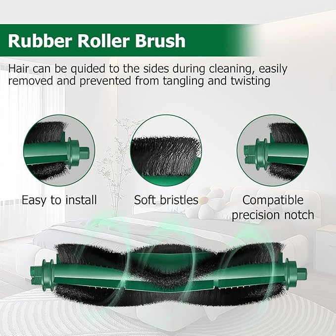 25 Pcs Replacement Parts for iRobot Roomba 104/105 Vac/ 105 Combo/Vac 2/ (Q0520/Q052) Vacuum, 2 Main Brushes,4 Filters,6 Dust Bags,6 Side Brushes,6 Mop Pads
