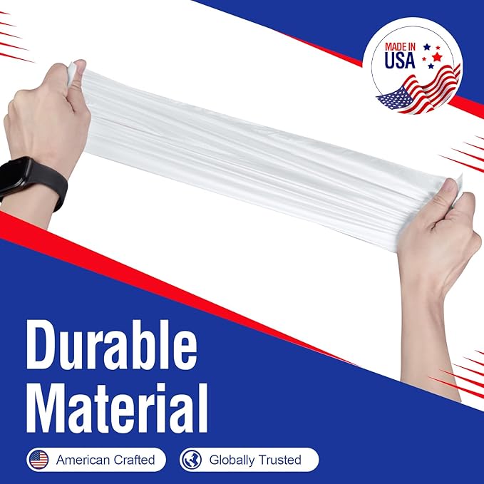 Delxo 40-45 Gallon Clear Trash Bags, 250 Count – Medium Duty Garbage Bags, Thick, Durable & Puncture-Resistant Plastic – Made in USA for Kitchen, Yard, Office & Party