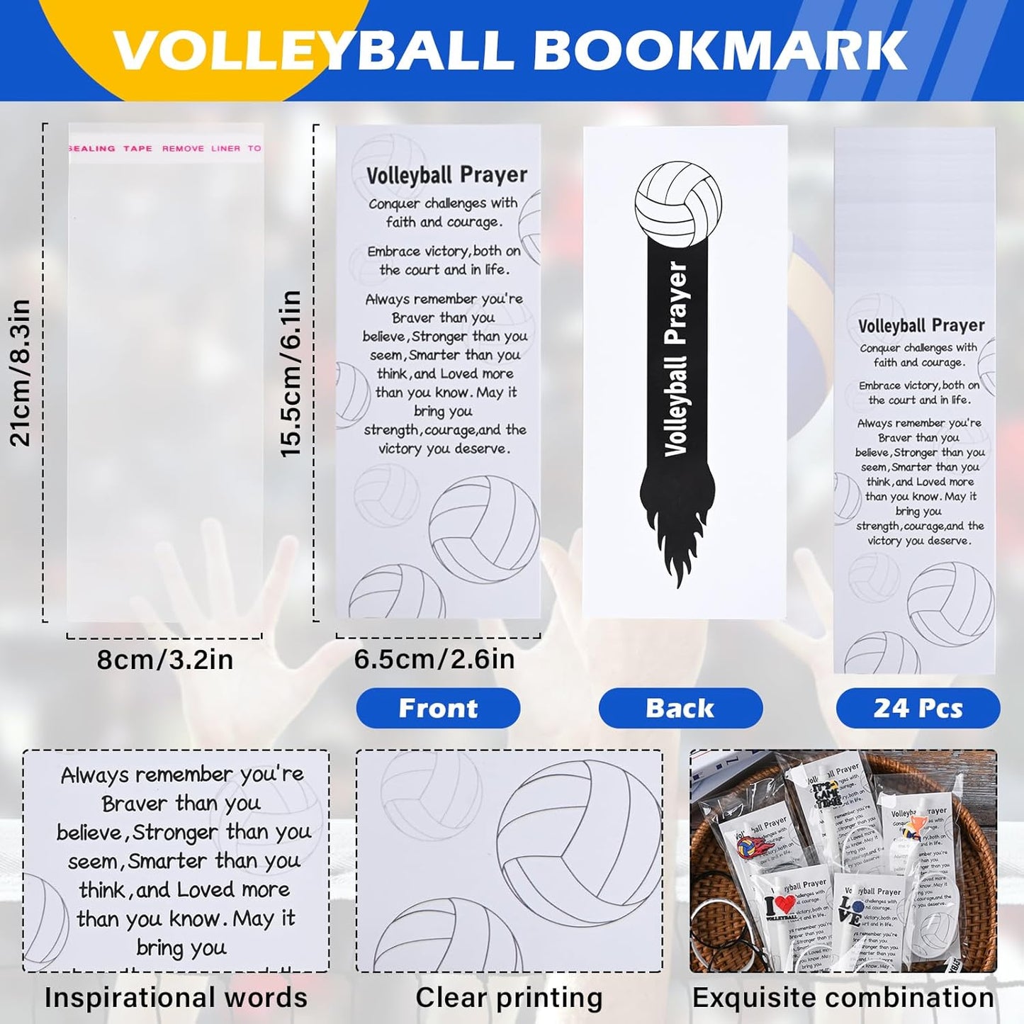 LiYiQ 72 Pcs Volleyball Party Favors Volleyball Team Gifts Volleyball Goodie Bags Stuffers Volleyball Ballpoint Pens Bookmark Card and Silicone Bracelet