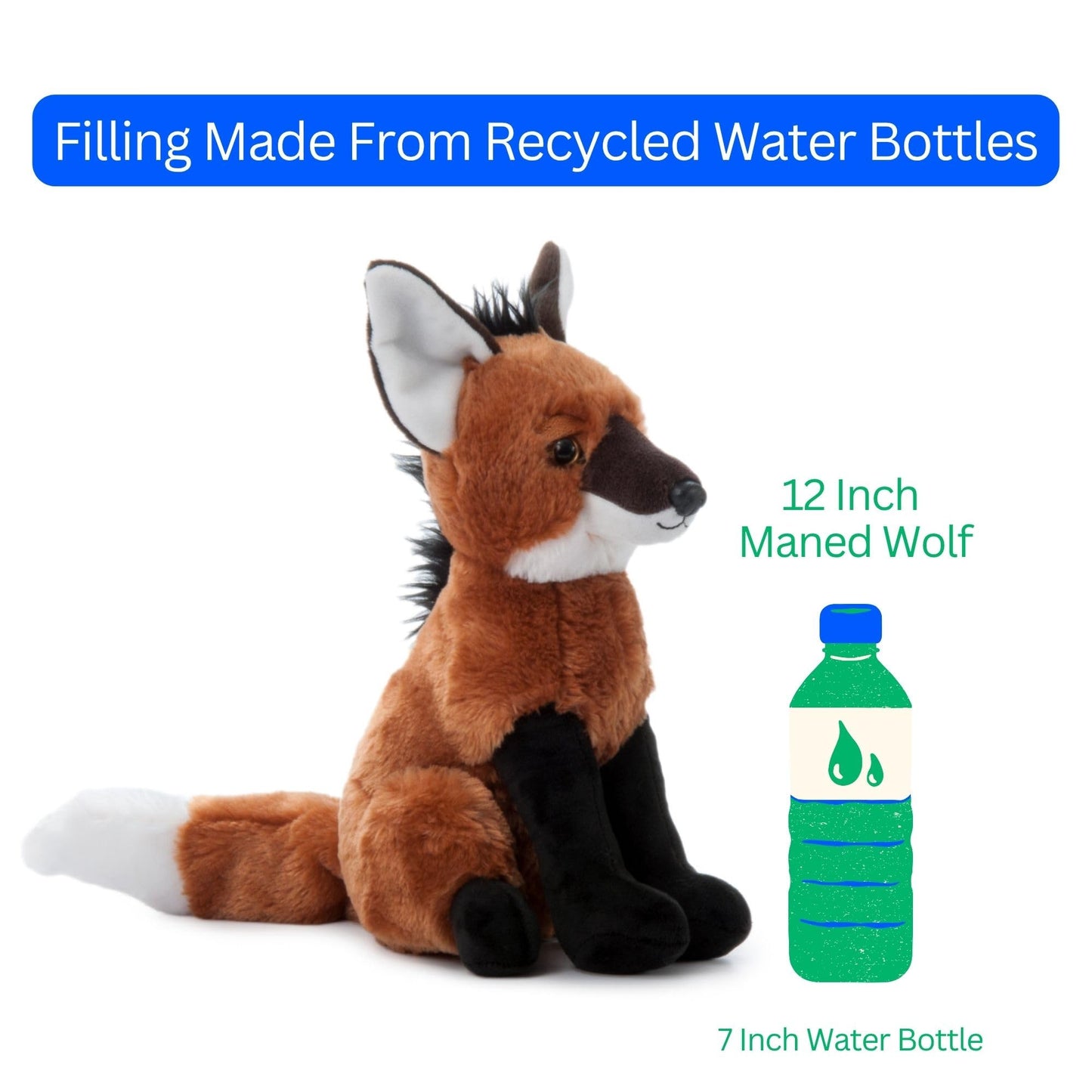 The Petting Zoo Maned Wolf Stuffed Animal, Gifts for Kids, Wild Onez Zoo Animals, Maned Wolf Plush Toy 12 inches