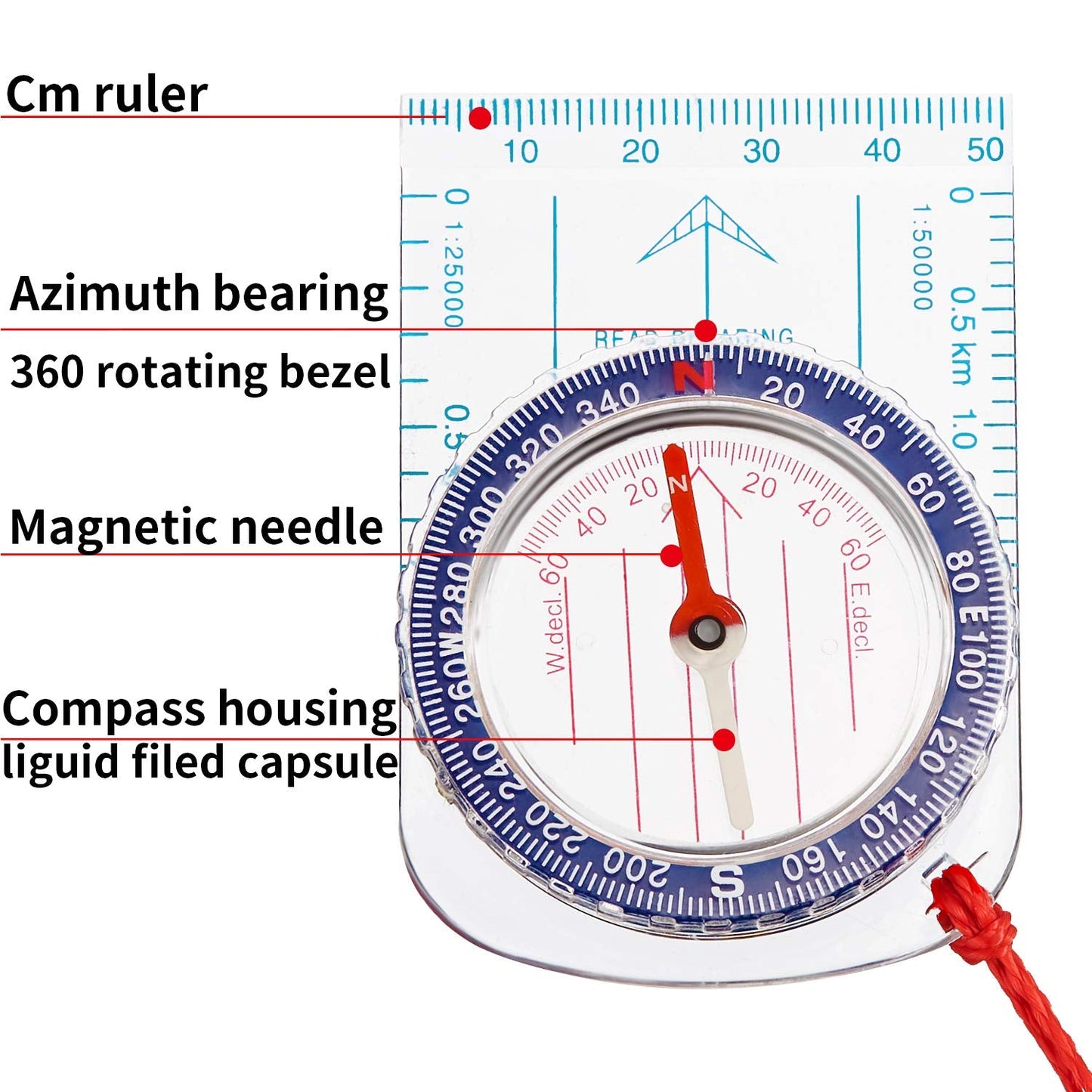 Bbto 9 Pieces Orienteering Compass Hiking Backpacking Camping Compass Map Reading Outdoor Waterproof Compass For Scout Men Women