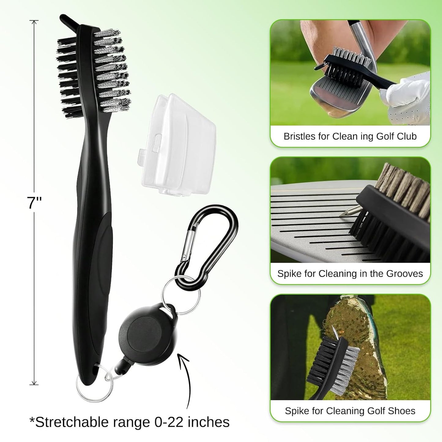 Personalized Golf Towels for Golf Bags - Microfiber Monogrammed Golf Towels for Men/Women, Retractable Brush Tool Kit with Club Groove Cleaner, Custom Golf Accessories for Golfers (Initial P)