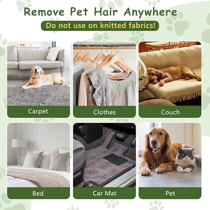 KELIXU Pet Hair Remover 5 Packs, Washable & Reusable Lint Rollers Set for Pet Hair Extra Sticky, Pet Grooming Glove Brush, Fur Removal Copper Head Scraper for Carpet, Clothes, Couch, Car Mat