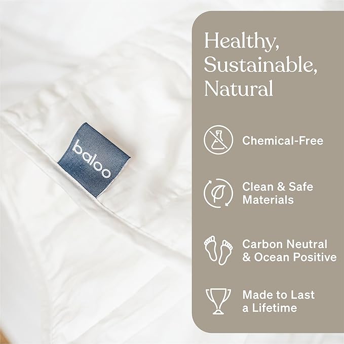 Baloo Weighted Blanket for Adults 12 lb Throw (Pebble White, 42"x72") | Cool & 100% Cotton | Machine Washable & Dryer Safe | Glass Microbead Fill