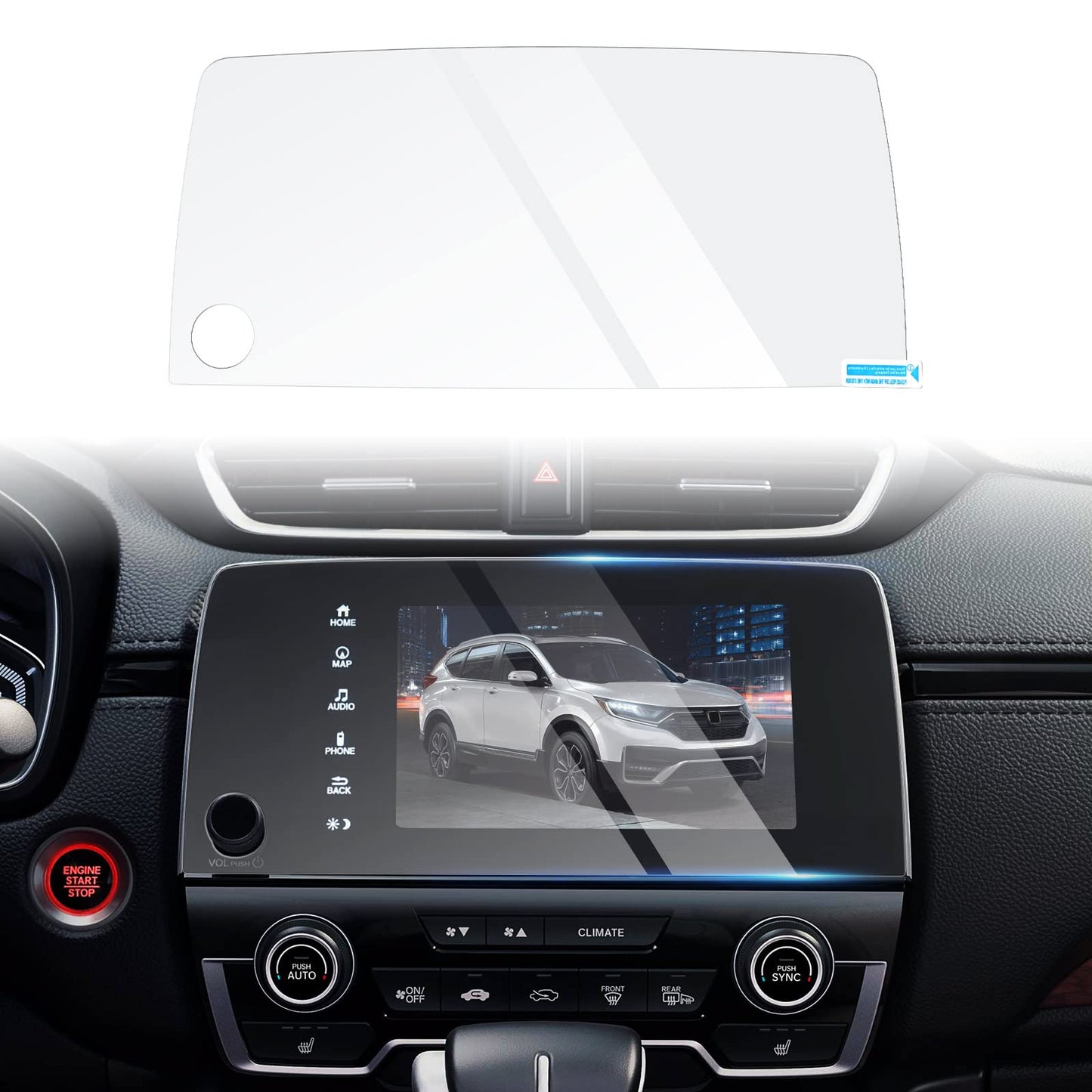 Autorder Screen Protector for 2017-2020 2021 2022 Honda CR-V CRV EX EX-L Touring Tempered Glass 9H Navigation Touchscreen Protective Film(7-Inch) -Like New