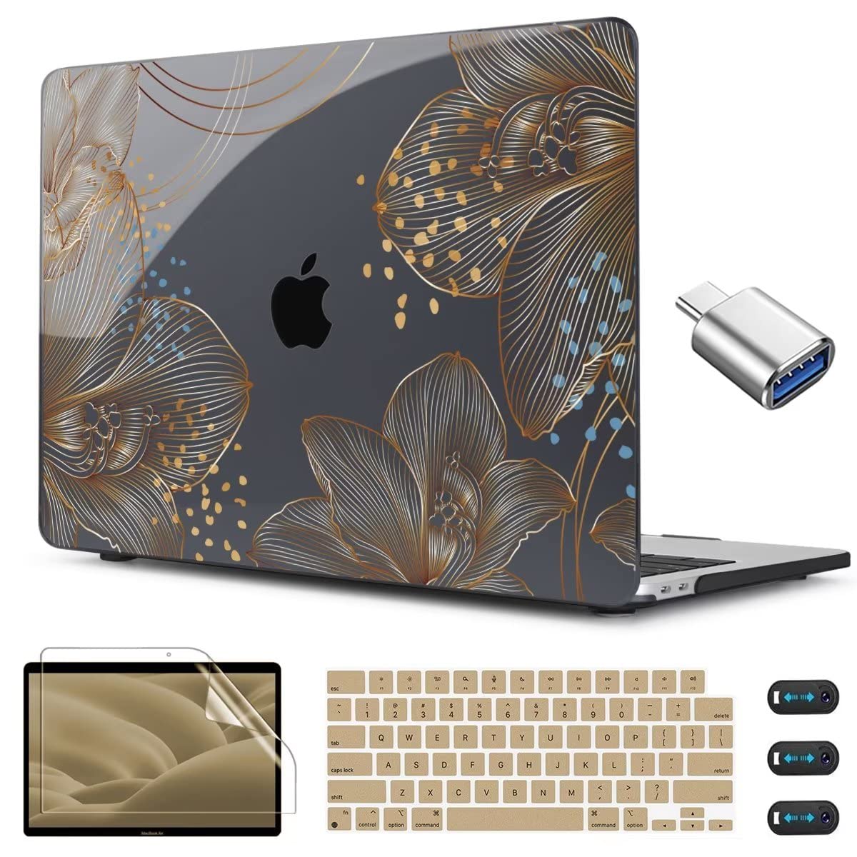 CISSOOK Gorgeous Flower Case for MacBook Air 13.6 inch M4 M3 M2 2025 2024 2022 Release, Hard Shell Case with Keyboard Cover +Screen Protector for MacBook Air 13 inch A3240 A3113 A2681 -Like New