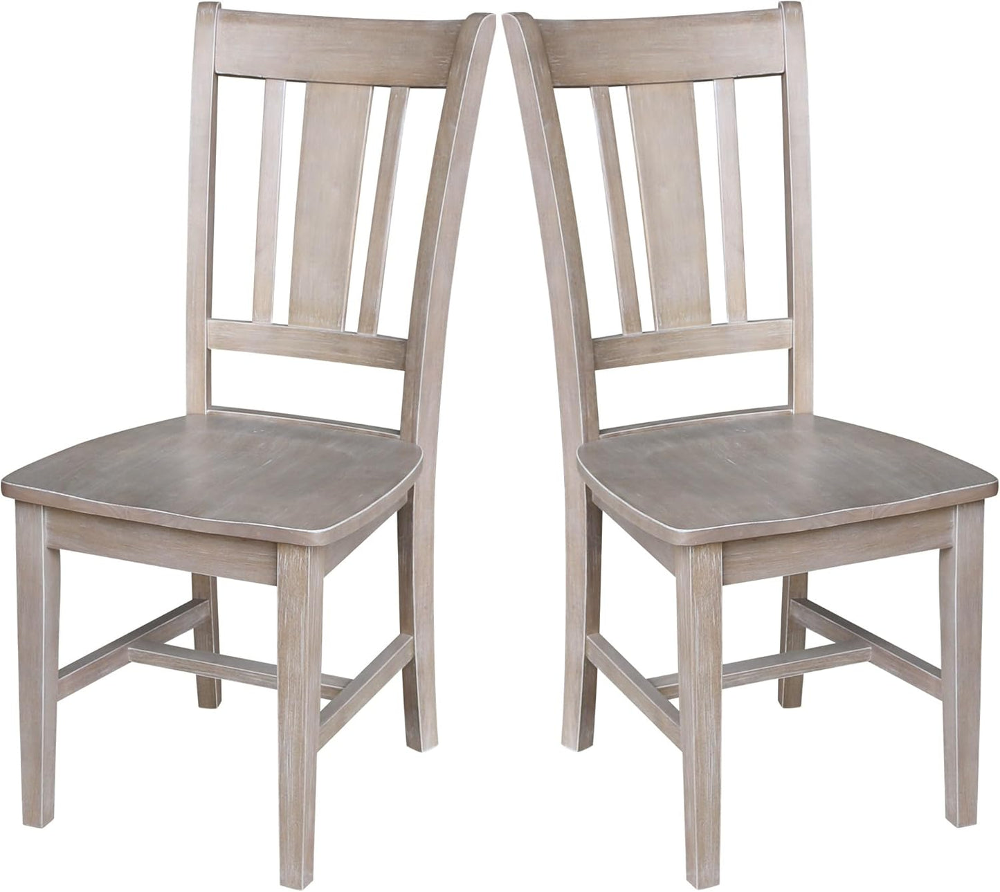 International Concepts Set of Two San Remo Splatback Chairs, Washed Gray Taupe