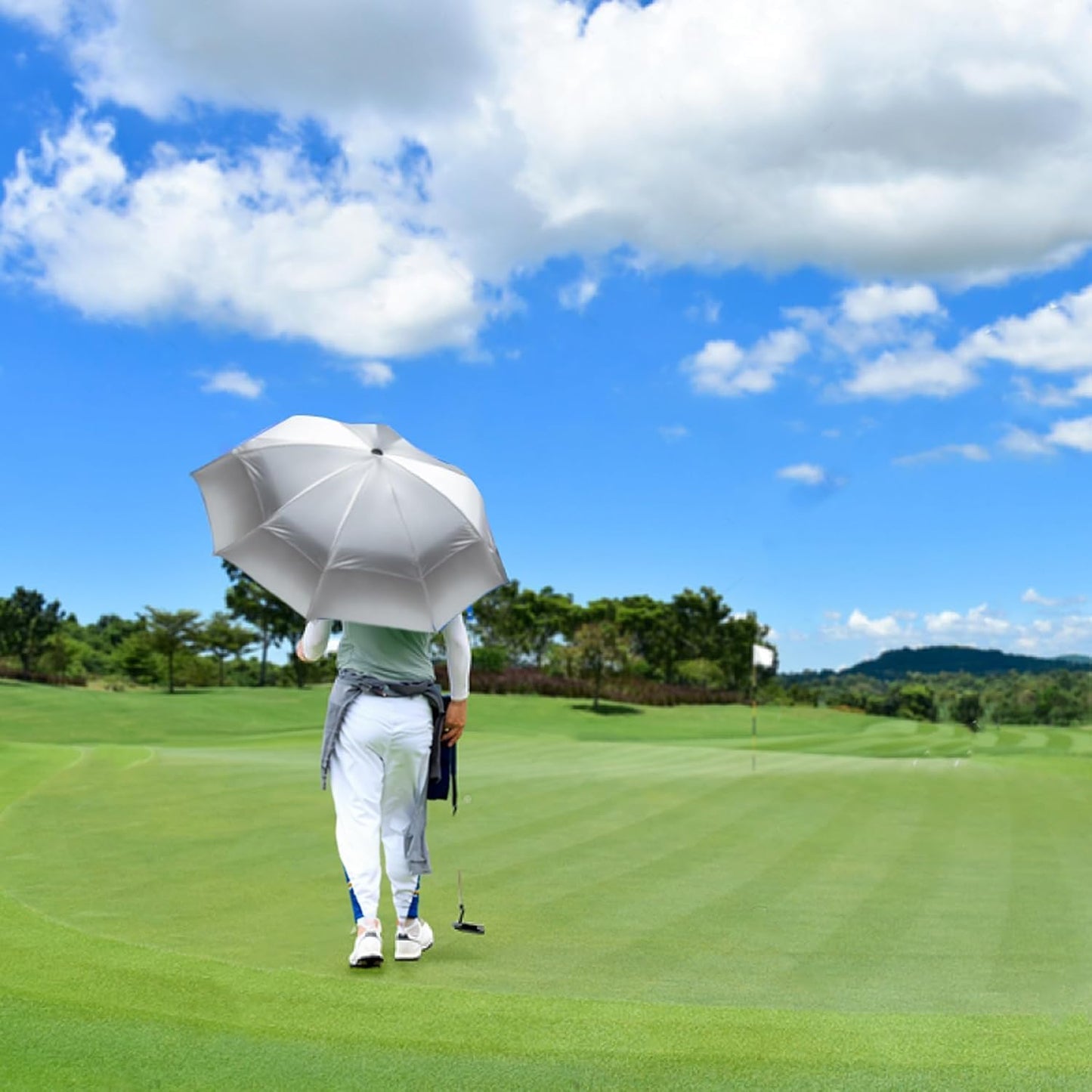 MRTLLOA Extra Large Golf Umbrella, 54/62/68/72 Inch Automatic Open, Oversize Double Canopy Vented Windproof Waterproof Sports Umbrellas for Rain