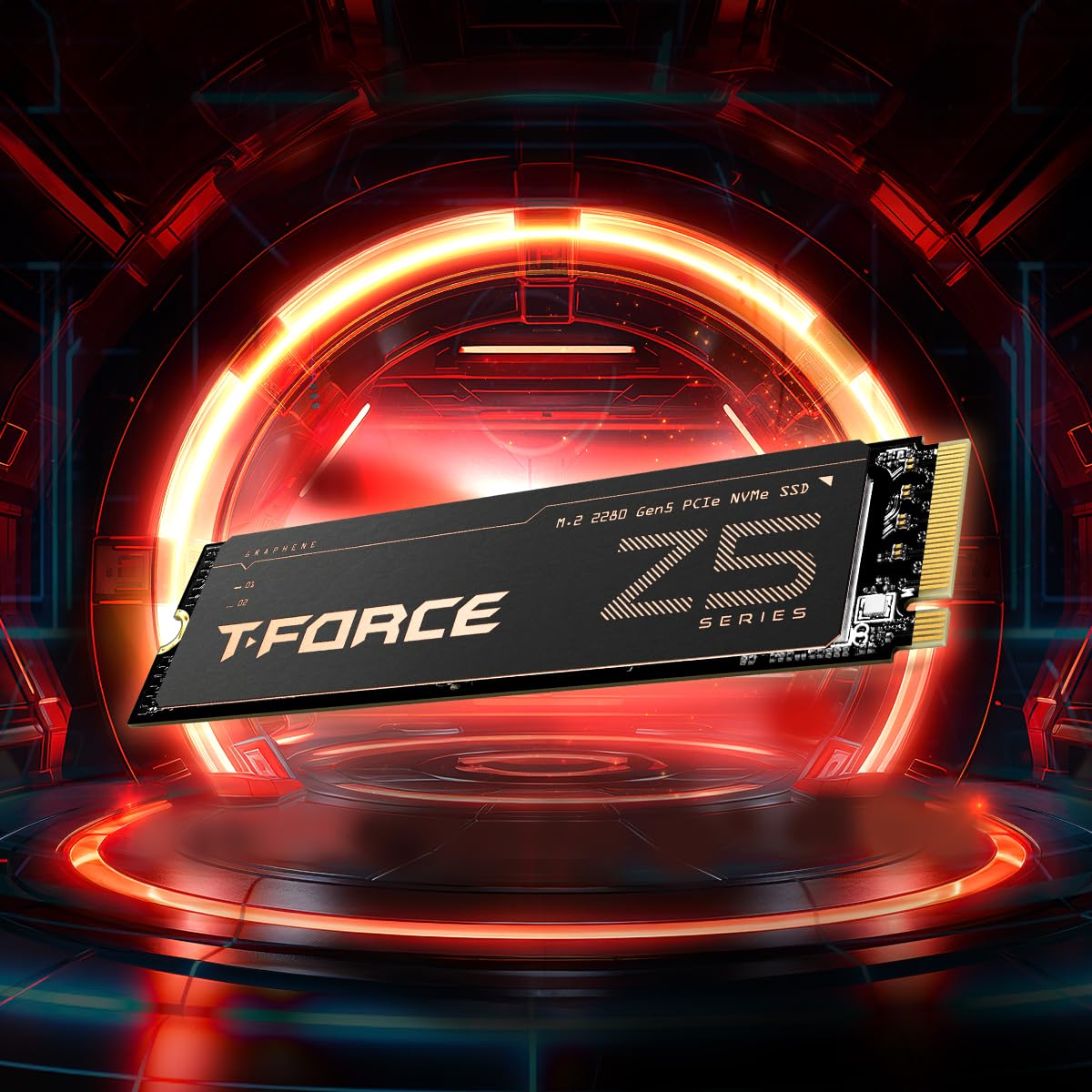 Teamgroup T-Force Z540 1Tb Gen5X4 Dram Slc Cache 3D Tlc Nand Nvme Phison E26 Pcie M.2 2280 Gaming Ssd With Ultra-Thin Graphene H