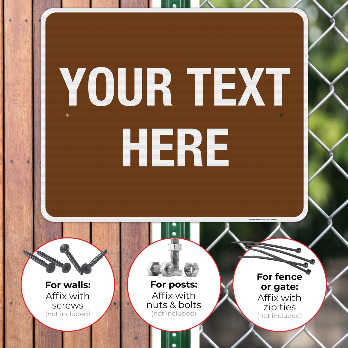 Custom Sign, Personalized Metal Signs, Customize for Business, Workplace, Home, Airbnb, Delivery Brown Signs, 24x30 Inches, 3M EGP Reflective .080 Aluminum, Fade Resistant, Made in USA by Sigo Signs