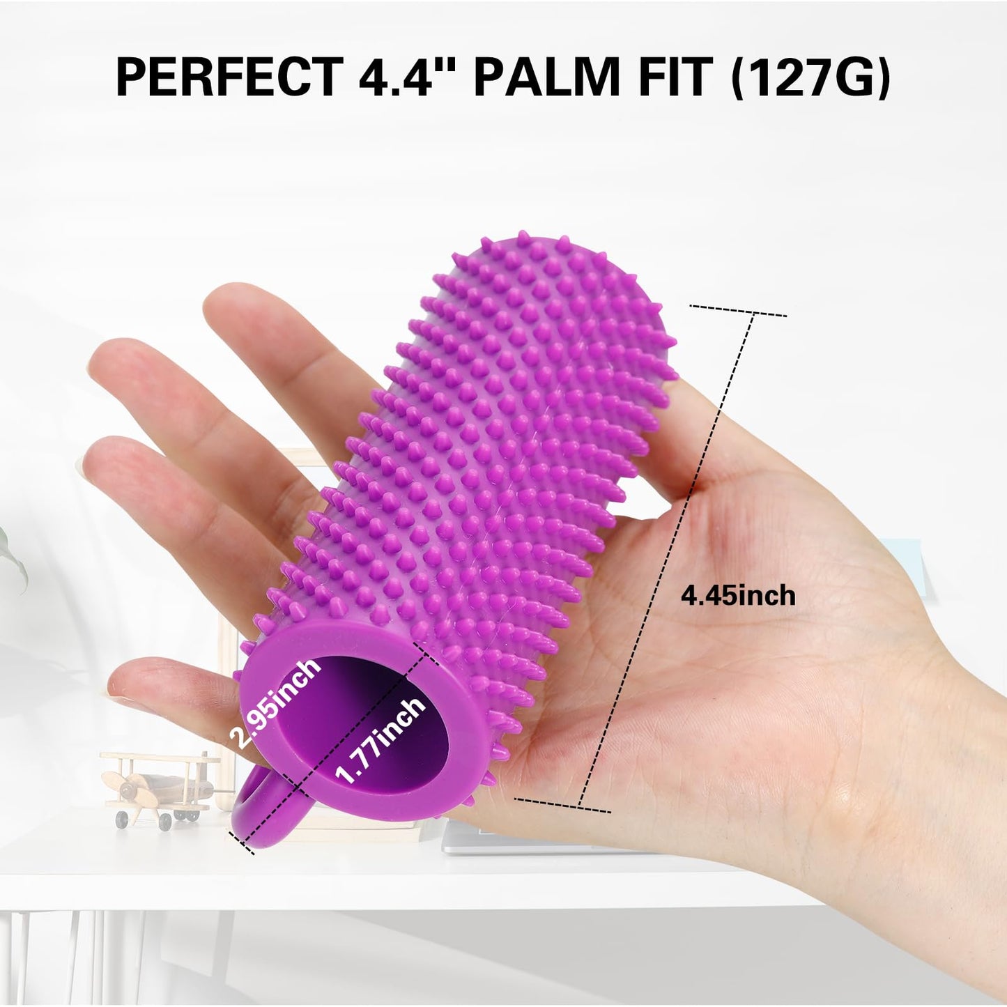 Hand Therapy Grip Strengthener with 4-Finger Loops – Acupressure Hand Exercise Ball for Arthritis, Carpal Tunnel, Stroke Recovery and Wrist Pain Relief – Physical Therapy Squeeze Ball for Hand Strength & Stress Relief