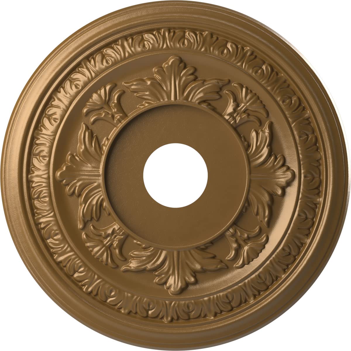 Ekena Millwork Cmp19Bacgh Baltimore Thermoformed Pvc Ceiling Medallion (Fits Canopies Up To 7 3/4), 19Od X 3 1/2Id X 1P, Metalli