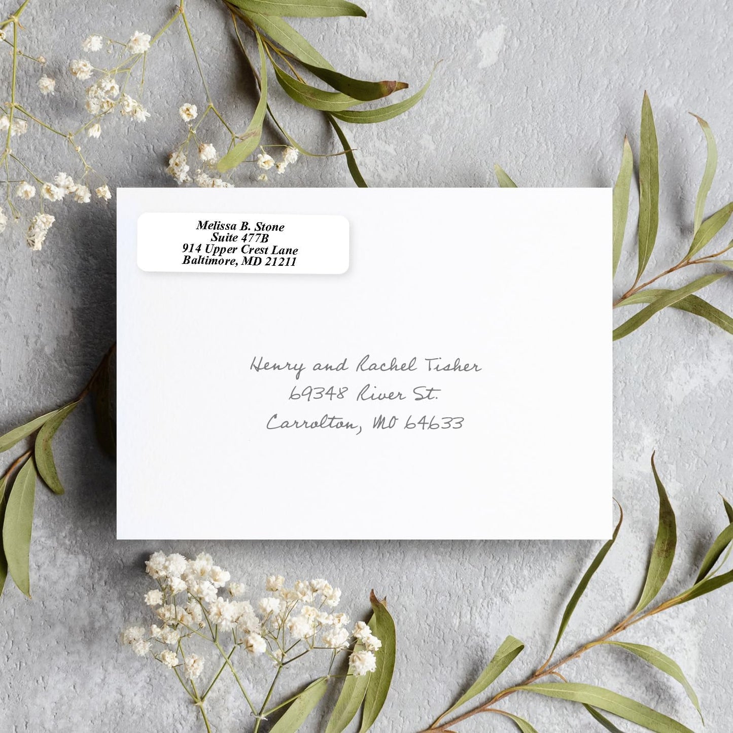 White Personalized Return Address Labels Without Dispenser - Roll of 500 Custom Stickers