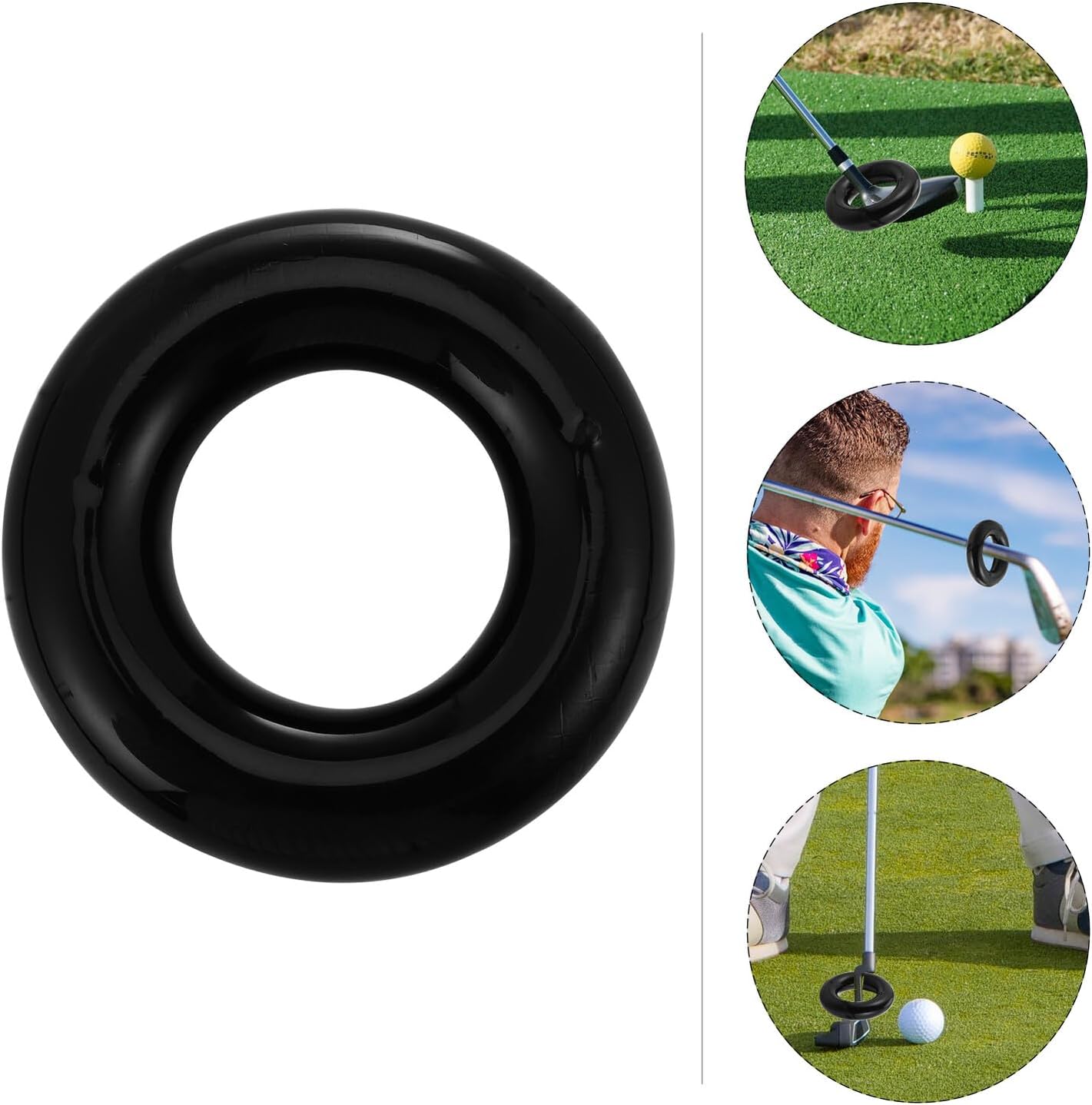 Golf Swing Weight Ring Training Aid for Men Women Weighted Practice Tool to Build Muscle Strength Flexibility and Swing Precision Black Golf Club Warm-up Accessory