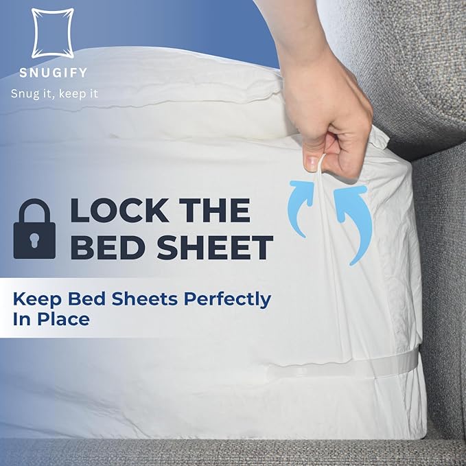 Bed Sheet Holder Set – 4 Corner Fasteners with Adjustable Straps + 2 Extra Straps – Universal Fit for All Mattress Sizes – Durable Anti-Slip Design Keeps Sheets Tight & Smooth Bedding Grip