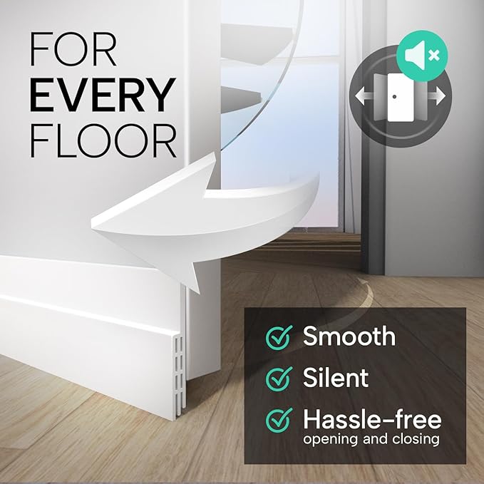 Vellure® Door Draft stoppers for Bottom of Door - New Premium Door Sweep/Door Seal Strip (Save Energy – installs Quickly and Easily) Door Weather Stripping, Ideal for Keeping Out Cold (5x39 White)