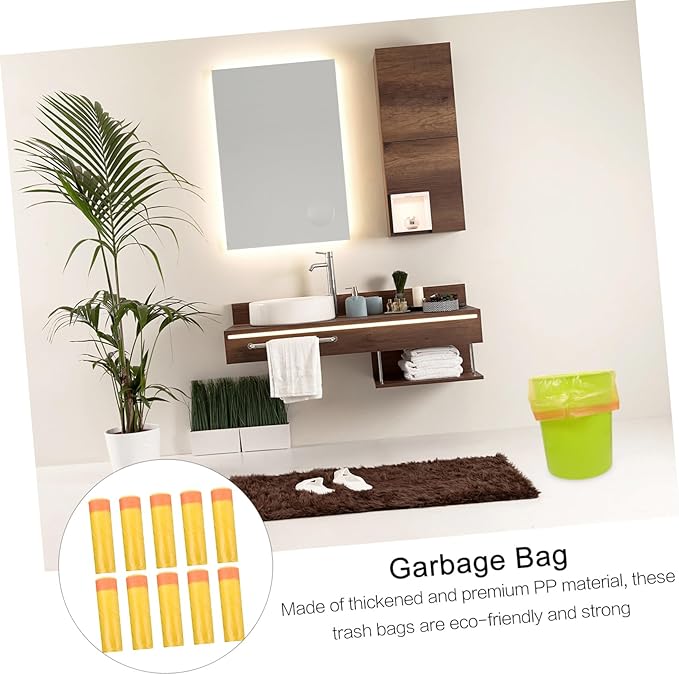 10 Packs Disposable Drawstring Garbage Bags Thick Plastic Rubbish Bags with Large Capacity for Home Bathroom Bedroom Office Use