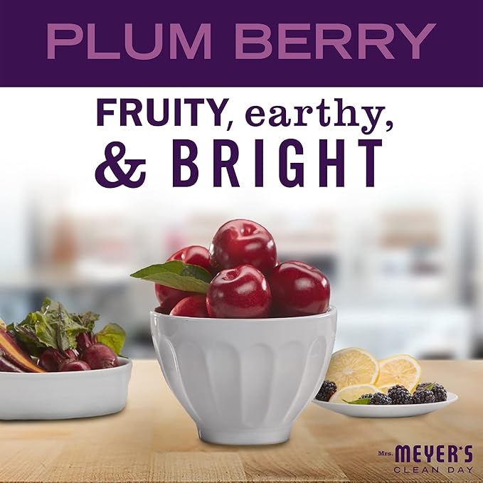 MRS. MEYER'S CLEAN DAY Liquid Hand Soap, Cruelty Free, Plum Berry Scent, 12.5 oz- Pack of 3
