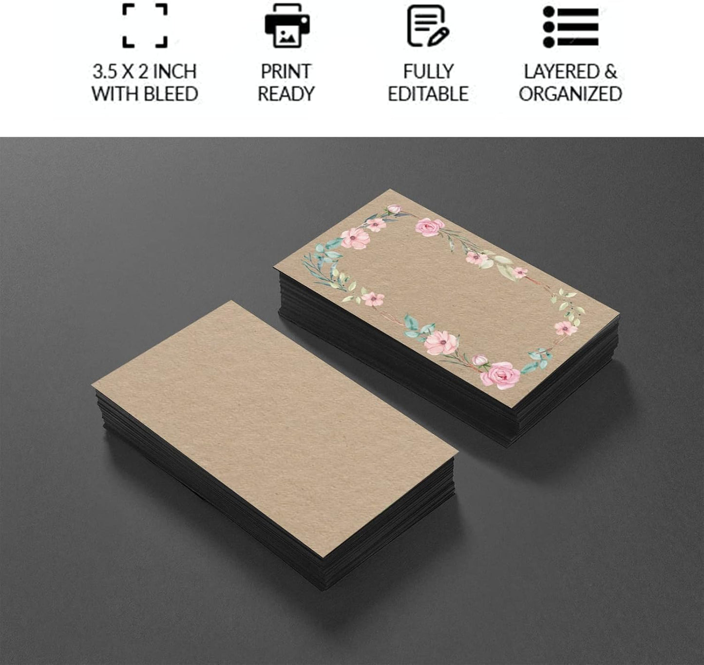 Custom Business Cards 100PCS Double-sided Printing Business Cards Customize with Your Logo Personalized 3.5"x 2" Cards for Business - Vintage Style