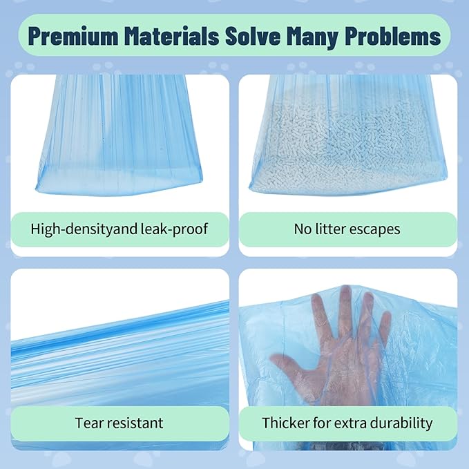 5 Rolls Litter Bags Compatible with Petcove – 18 x 16 in Durable Automatic Litter Box Bags, Strong Kitty litter box liners for Easy, Mess-Free Disposal