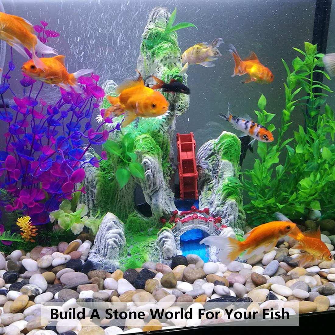 YISZM 20lbs White River Rocks, 1-2 Inch Natural Pebbles for Indoor Plants, High Polished Decorative Stones Vase Filler Fish Tank Aquariums Landscaping Garden Outdoor and Indoor DIY