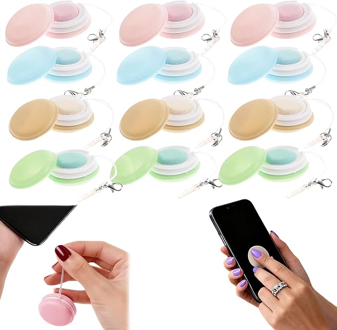 Macaron Phone Screen Cleaner, 2026 New Portable Mobile Phone Screen Wipe, Multifunctional Screen Eyeglasses Brush Cleaner for Travel or Office (12 Pcs)
