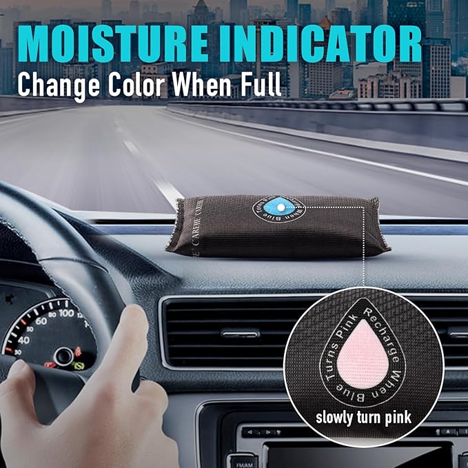 Car Dehumidifier Bag One Large Pack - Damp & condensation Moisture Absorbers, Leakproof Rechargeable and Portable, Prevents Foggy Windscreens & Damp Interiors, 400g (0.88lbs)