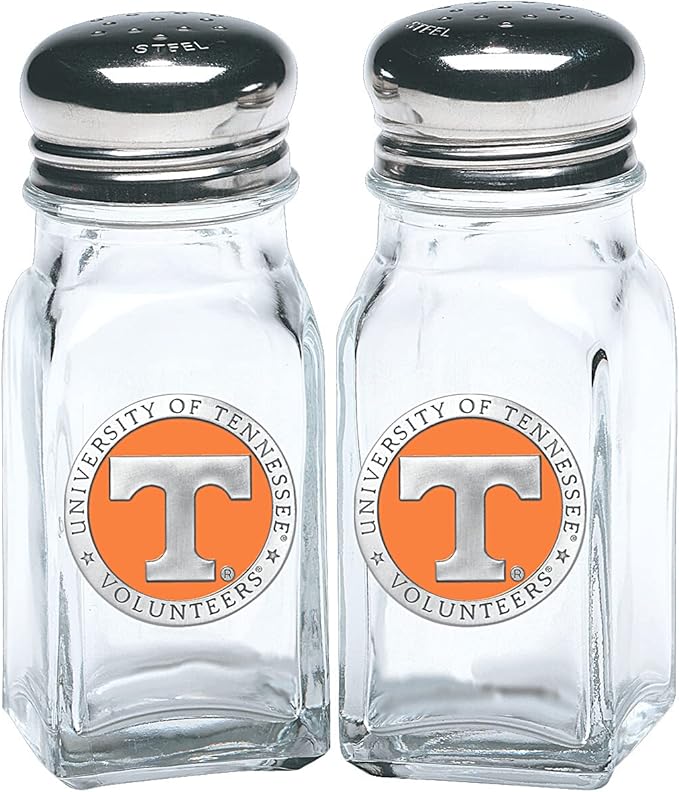 Heritage Pewter University of Tennessee Salt and Pepper Shaker Set of 2 Bottles | Expertly Crafted Pewter Glass