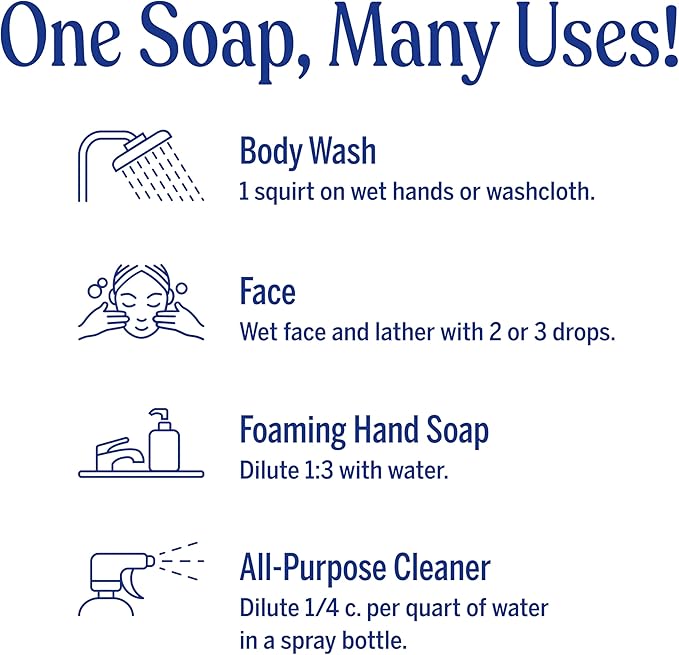 Dr. Bronner's Magic Soap - Pure-Castile Liquid Soap (Lavender, 32 ounce, 2-Pack) -Regenerative Organic Certified Oils, 18-in-1 Uses: Body, Hair, Laundry, Pets & Dishes, Concentrated, Vegan, Non-GMO