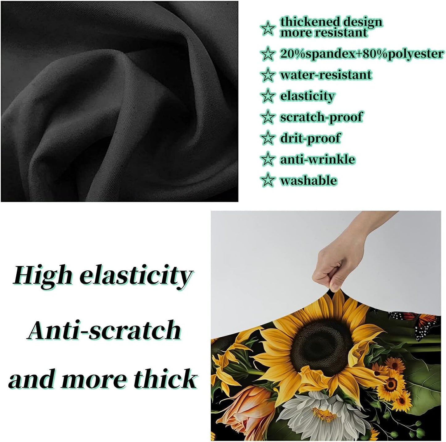 Suitcase Protector Plus 1 Luggage Tag, Sunflower Orchids Travel Suitcase Cover for 18-20 inch Luggage (S) with Concealed Zipper, Washable Elastic Cloth, Dustproof, Anti-Scratch