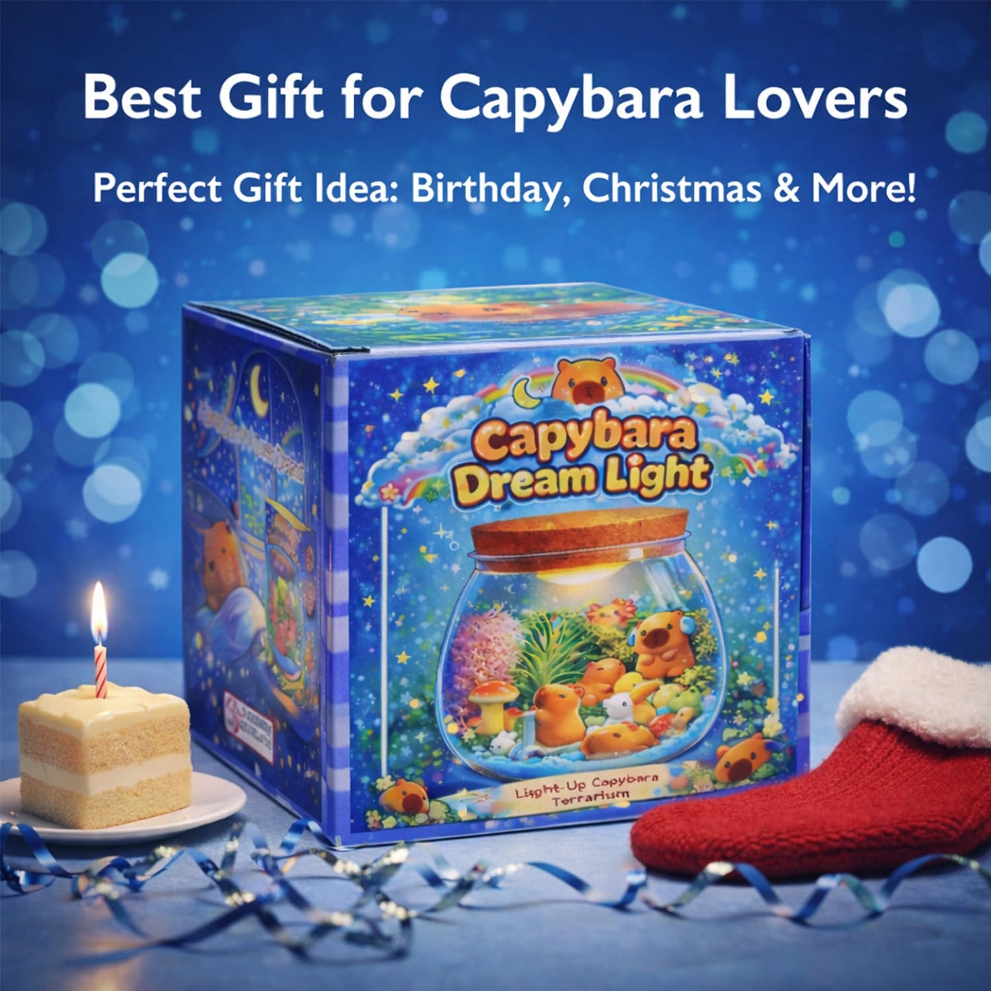 Capybara Gifts for Girls & Boys – DIY Glow Jar Toy with LED – Cute Capybara Night Light Arts and Crafts for Kids Ages 4 5 6 7 8-12 Year Old – Great Room Decor, Birthday Decorations & Easter Gifts