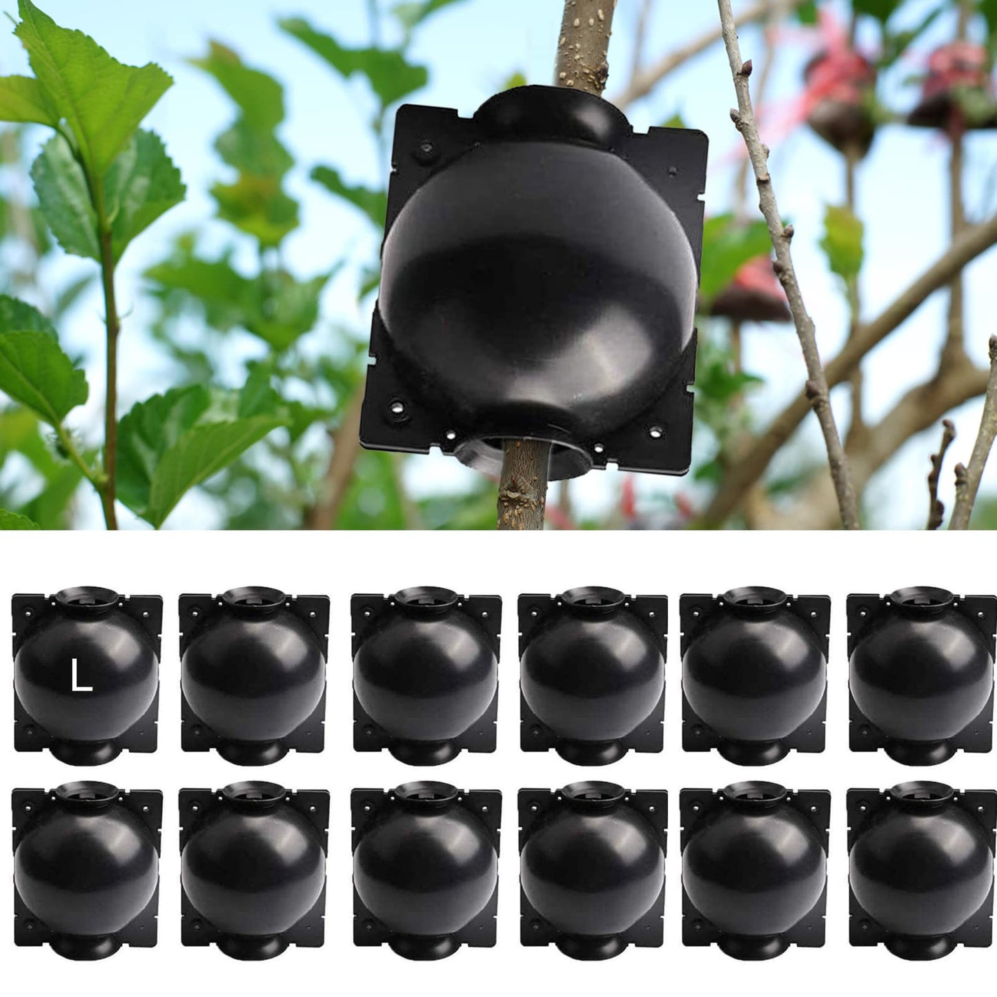 ZUCKBOX 12 PCS Plant Root Growing Box, Reusable Air Layering Propagation Kit Rooting Ball Grafting Tools for Plant Propagation