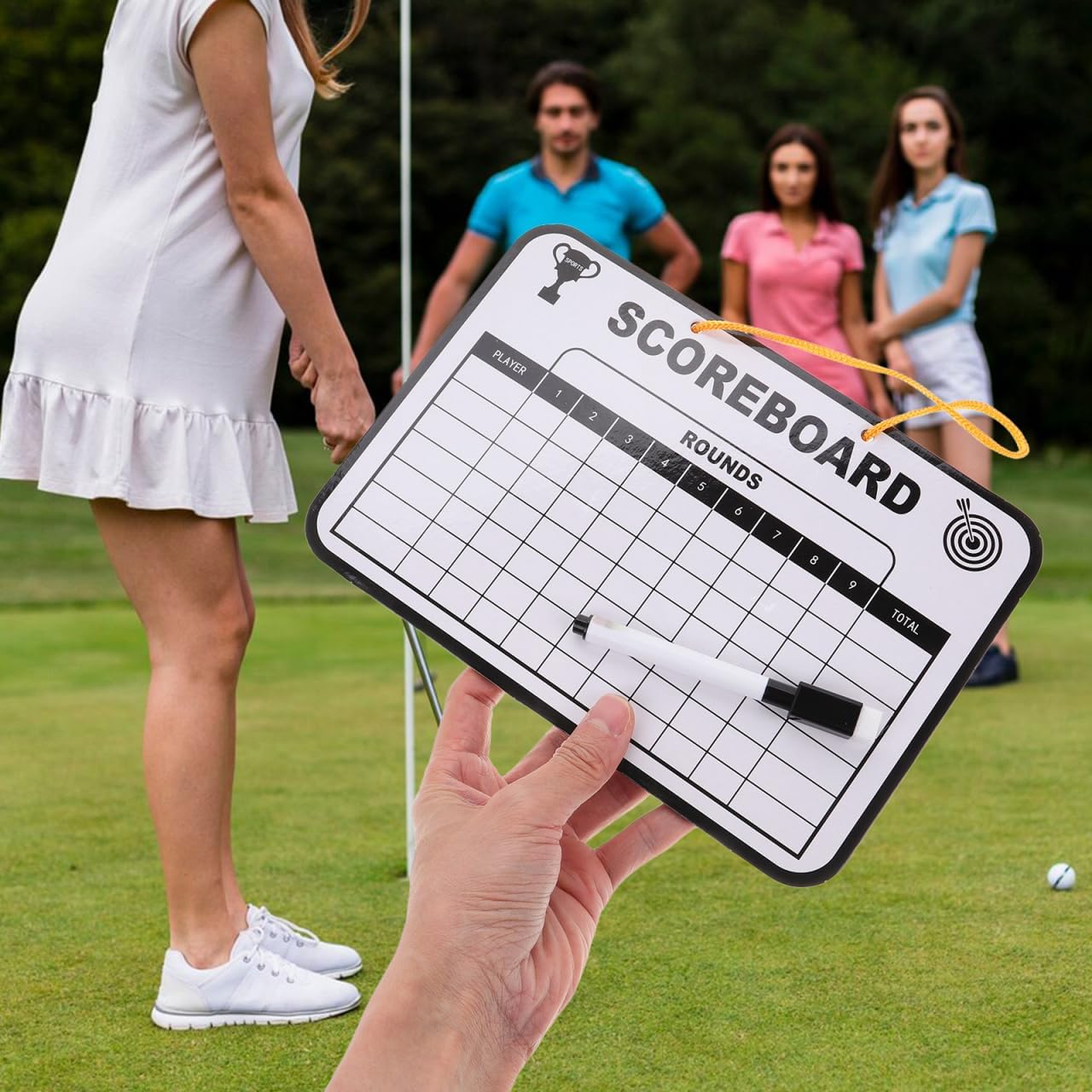Golf Scoreboard Double-Sided Dry Erase Scorecard for Keeping Compact and Portable Whiteboard for Kids and Adults