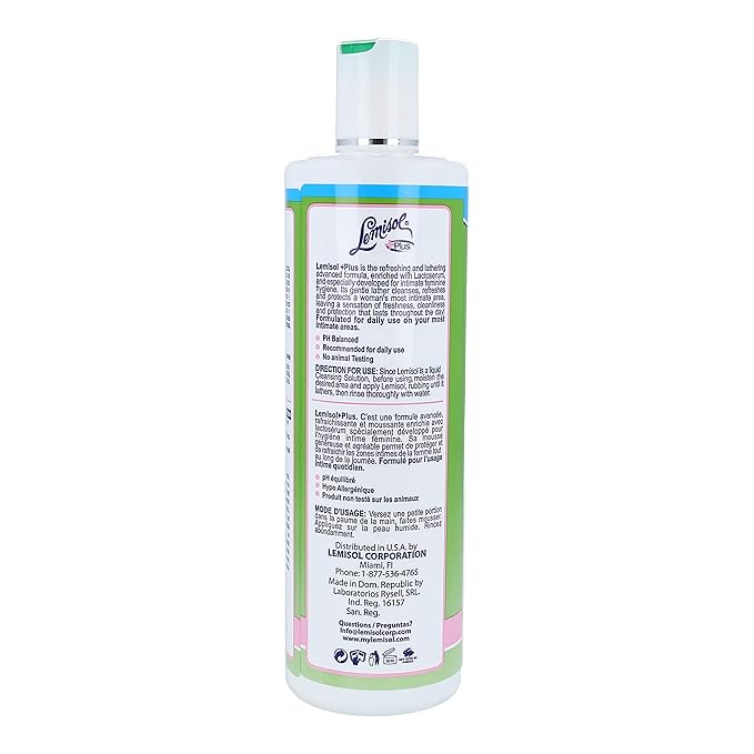 Lemisol Feminine Wash, Gentle Daily Cleanser with Lactoserum, Helps you Keep pH Balanced, Hypoallergenic, Keeps Women Clean, Fresh and Confident, Original Formula, 16 Fl Oz, [Pack of 2]
