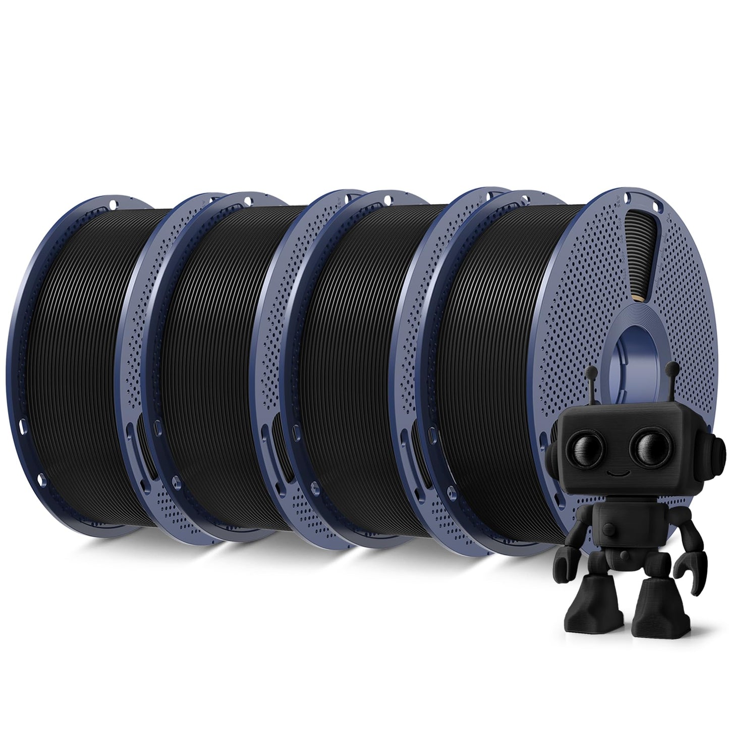 SUNLU High Speed PLA Meta Filament Bundle Black 4KG, PLA 3D Printer Filament 1.75mm 0.02mm, Tougher Neatly Wound 3D Filament, In