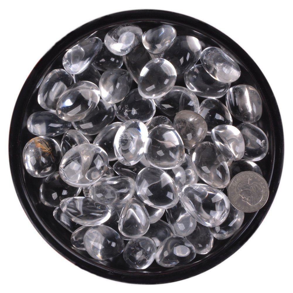 100 Grams Clear Quartz Tumbled Polished Natural Crystal Healing Pocket Stones Rock Collection