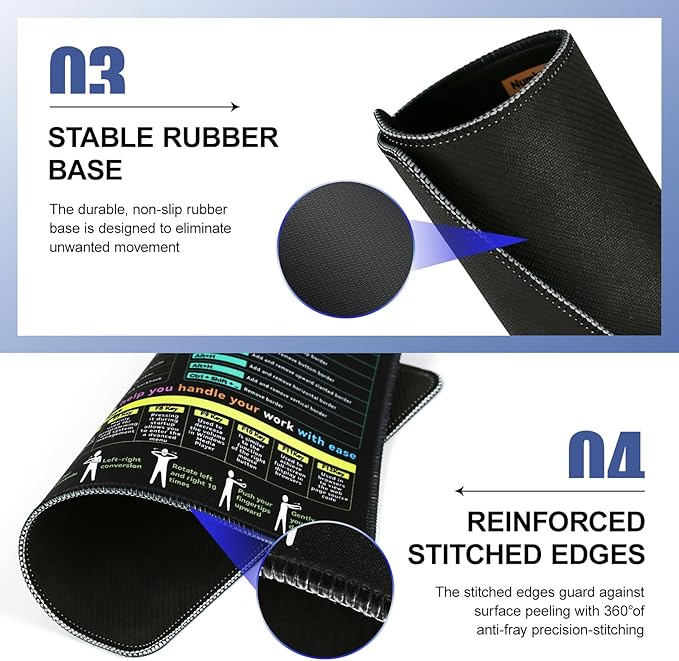 Excel Mouse pad—11.8 * 9.8inch Portable Size |Contains 5 Excel Function modules, FN Shortcut Keys and Practical Relaxation Exercises，Work、Study、Gaming Mouse pad