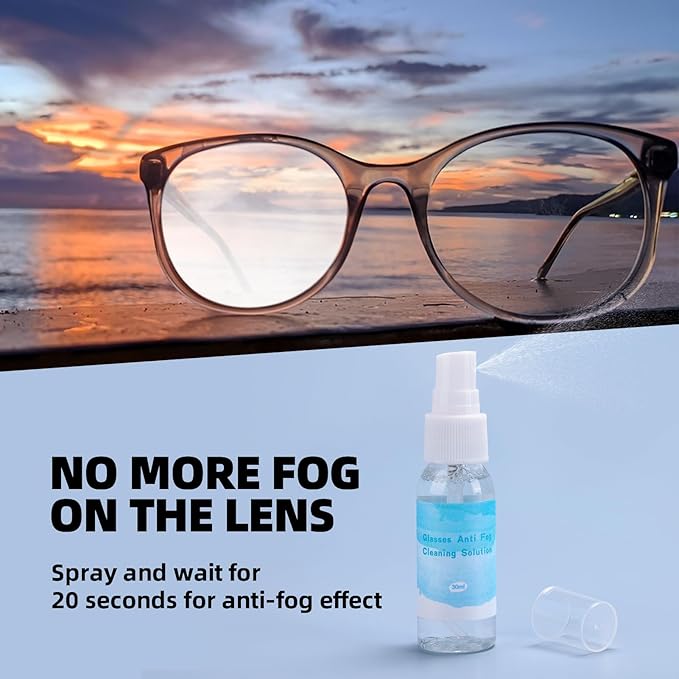 Ordilend Glasses Cleaner, Glasses Cleaning Kit with Eyeglass Cleaner Spray, Eyeglass Lens Cleaner, Microfiber Cleaning Cloth,Portable Eyeglass Repair Kit with Screws, Safe for All Lens(White)
