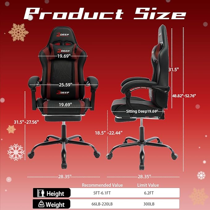E-Sports Gaming Chair Sports Car Driving Seat PU Material Moulded Sponge Comfortable and Safe Mg (1001-Red)