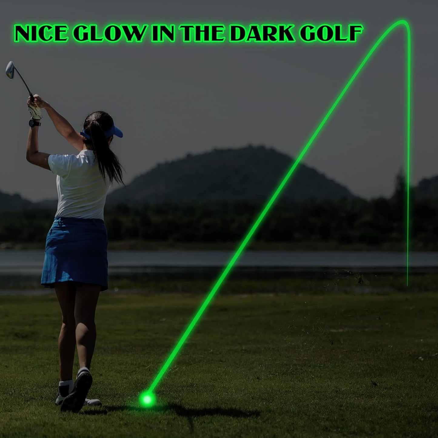 Deekin Glow in The Dark Golf Balls for Night Sports Fluorescent Night Glow Golf Balls Gift Novelty Light up LED Stocking Stuffers for Men Women