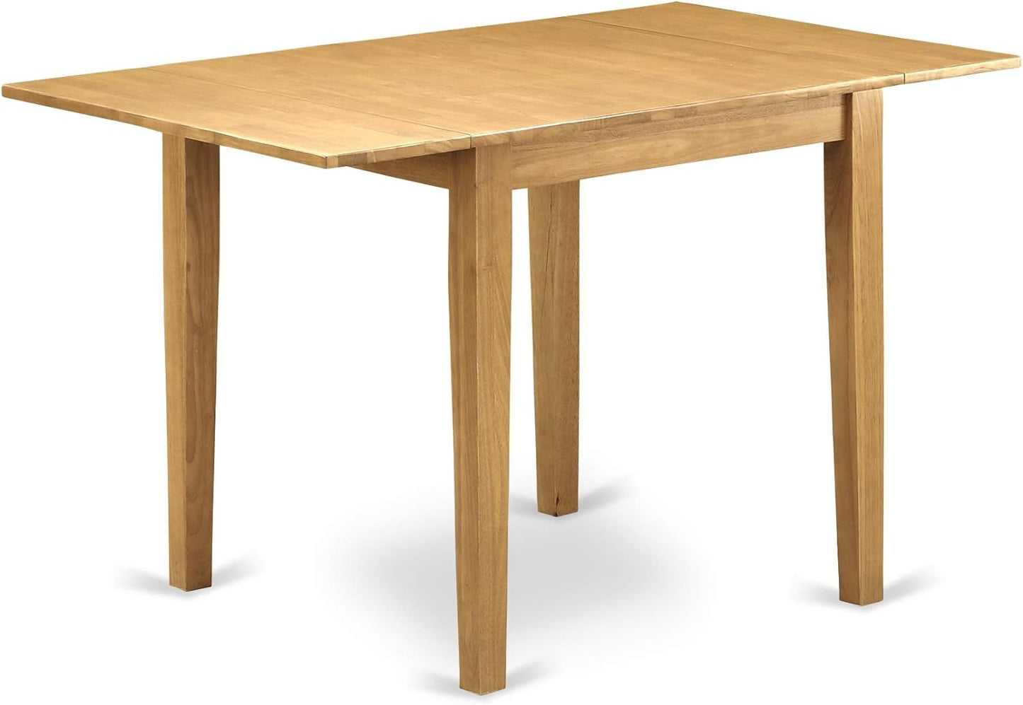 East West Furniture NDAN5-OAK-C 5 Piece Dining Room Table Set Includes a Rectangle Kitchen Table with Dropleaf and 4 Linen Fabric Upholstered Dining Chairs, 30x48 Inch, Oak