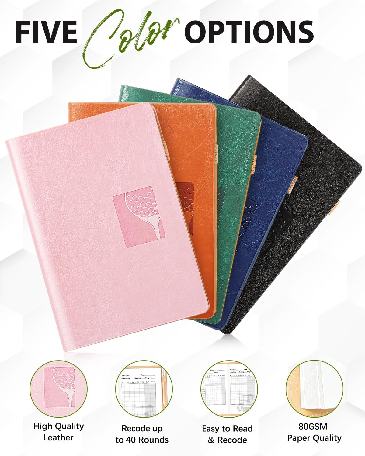 Set for Dad Includes Golf Scorecard Book, Bag Tag with 5 Tees & Golf Club-Shaped Pen - Funny Birthday Present from Daughter, Son or Kids,Best Dad by Par